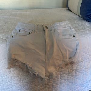 White Zara High rise jean shorts